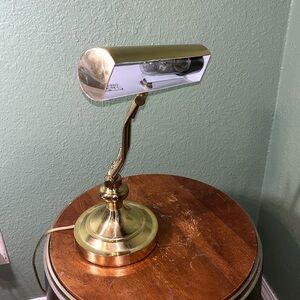 Brass Adjustable Desk Lamp, Movable Arm and Shade, Vintage Brass Desk Lamp
